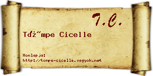Tömpe Cicelle névjegykártya